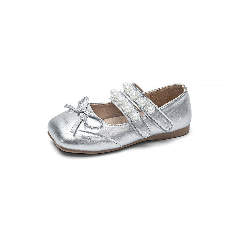 2026 Spring Summer New Girls Leather Shoes, Bow Decor Kids Princess Shoes, Breathable Soft Sole Performance Flats For Baby Girls 6