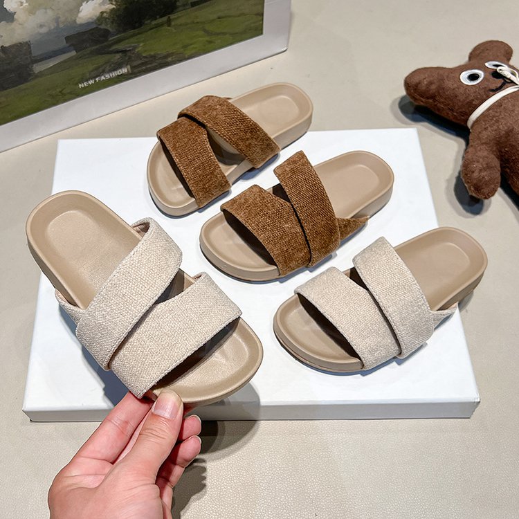Girls' Summer New Thick Soled Fairy Style Beach Slippers For Outdoor Wear, Haken One-piece Slippers For Vacation 4