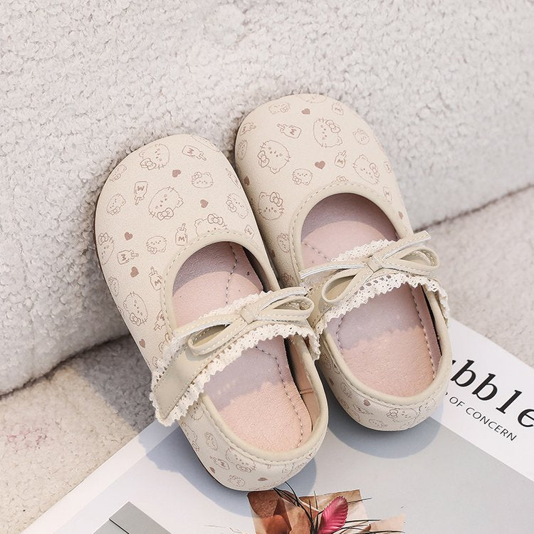 Children's Princess Shoes Cartoon Lace Lace Single Shoes Baby Soft Soled Walking Shoes 4