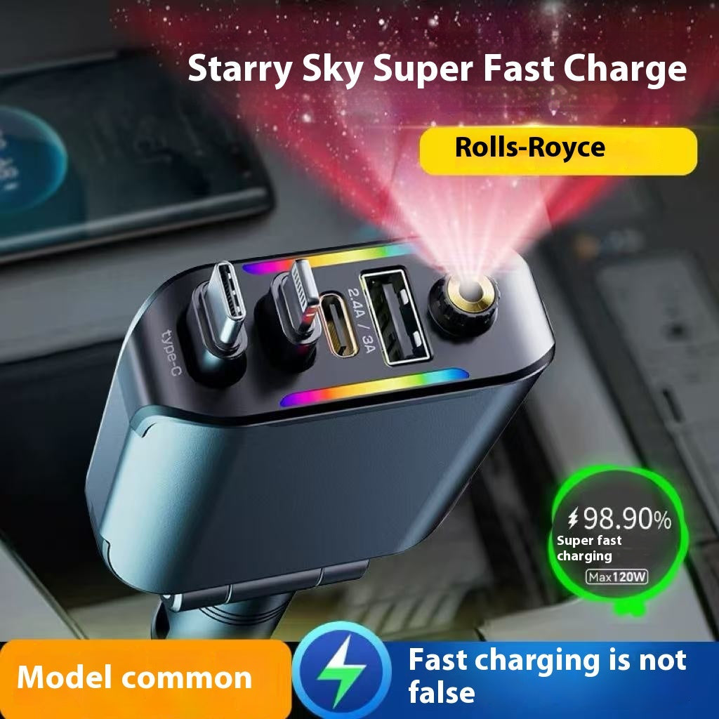 Starry Sky Car Charger 120W  Charger USB Plug 2