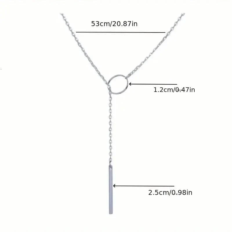Chic Ethnic-Inspired Alloy Circle & Rod Pendant Necklace 6