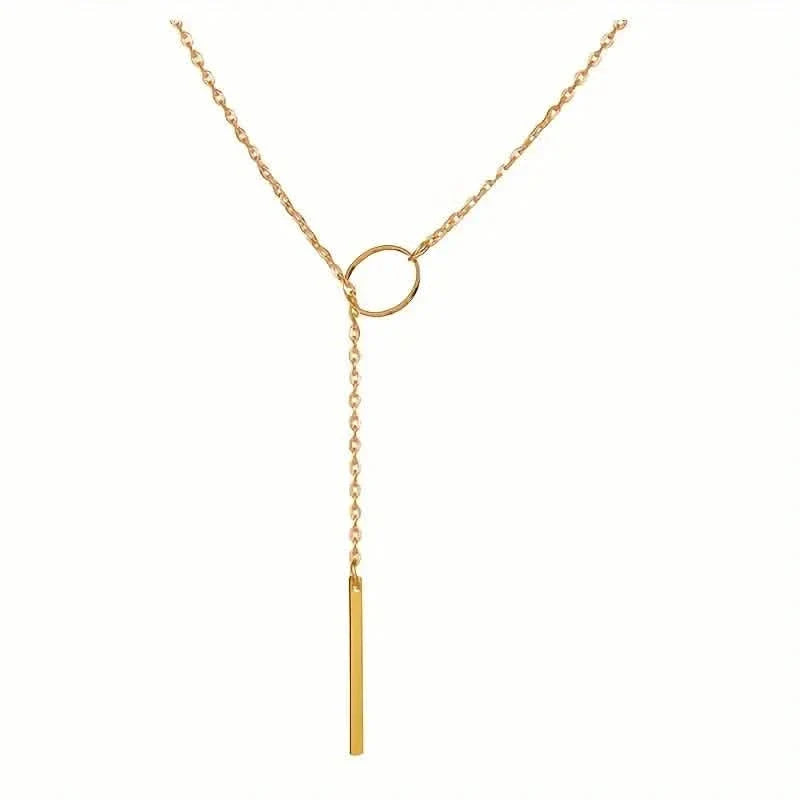 Chic Ethnic-Inspired Alloy Circle & Rod Pendant Necklace 2