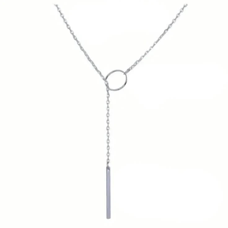 Chic Ethnic-Inspired Alloy Circle & Rod Pendant Necklace 3
