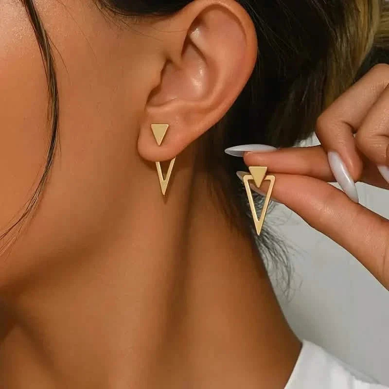 Chic Minimalist Triangle Design Earrings 4