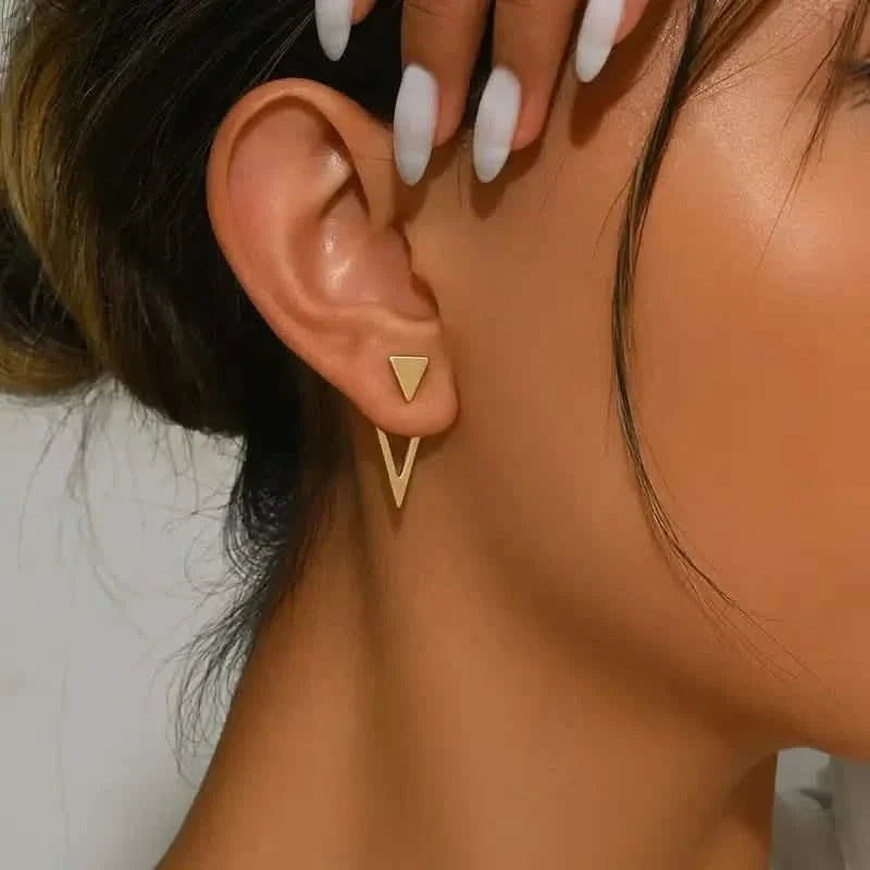 Chic Minimalist Triangle Design Earrings 5