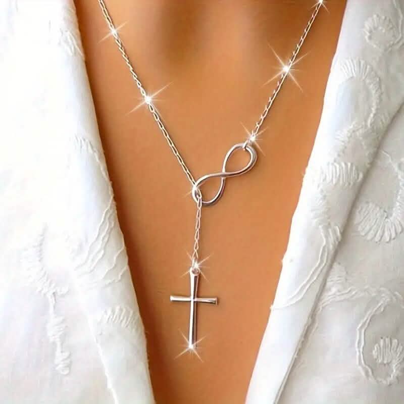 Chic Vintage-Inspired Infinity Cross Pendant Necklace 1