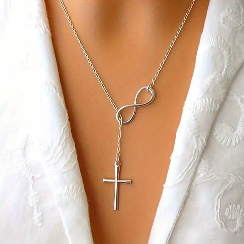 Chic Vintage-Inspired Infinity Cross Pendant Necklace 6