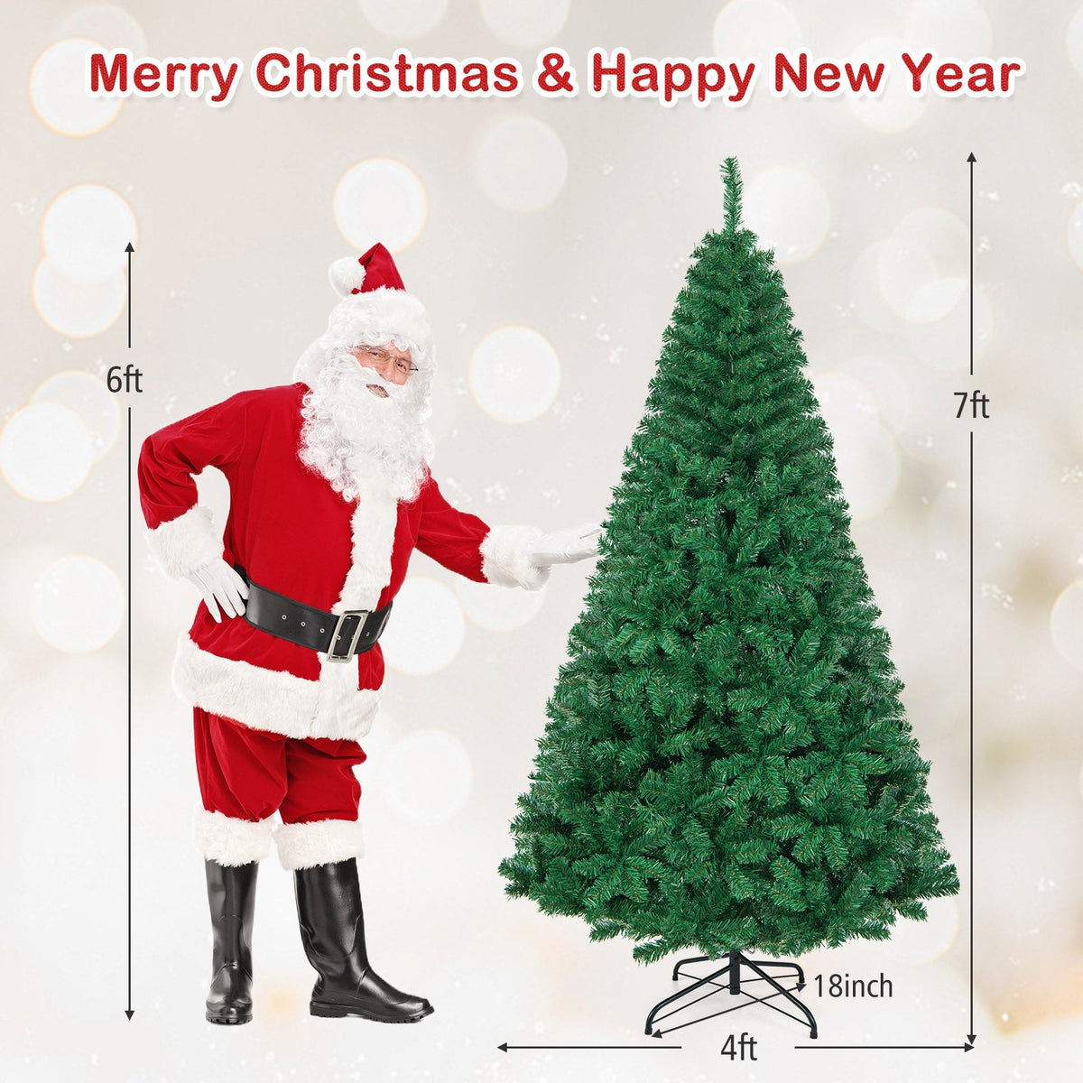 Artificial PVC Christmas Tree with Solid Metal Stand 4