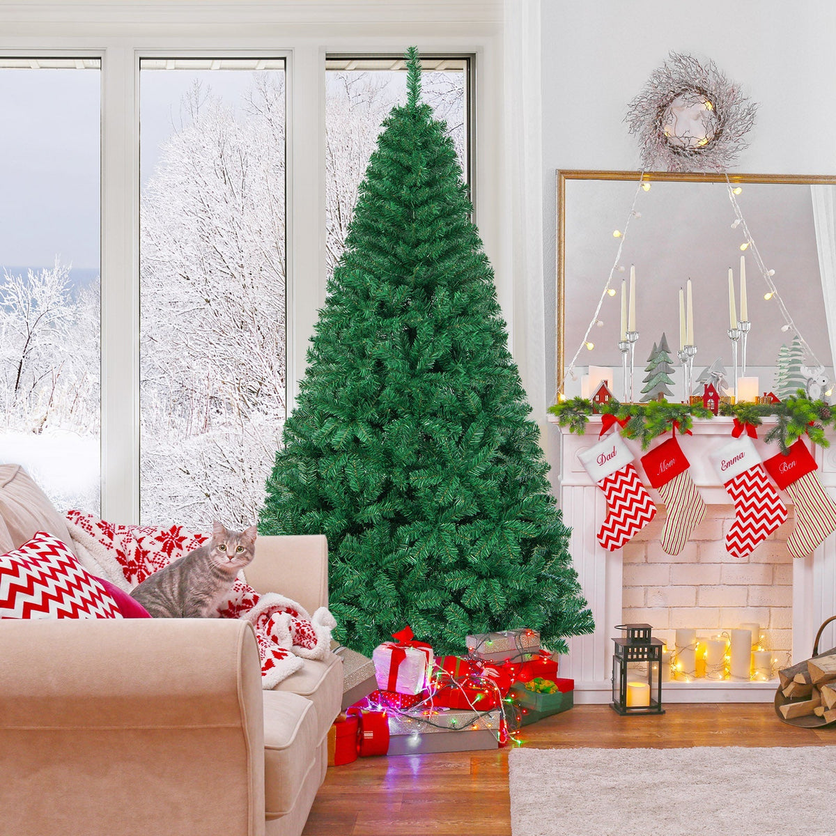 Artificial PVC Christmas Tree with Solid Metal Stand 2