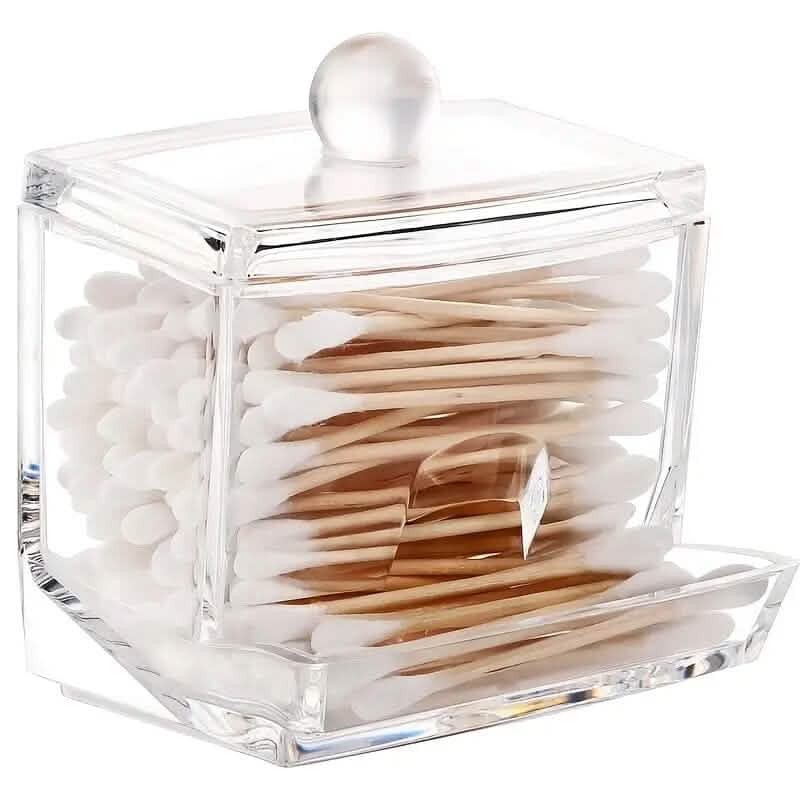 Cotton Swab Holder Cotton Ball Dispenser Organizer Clear  Storage Containers 5