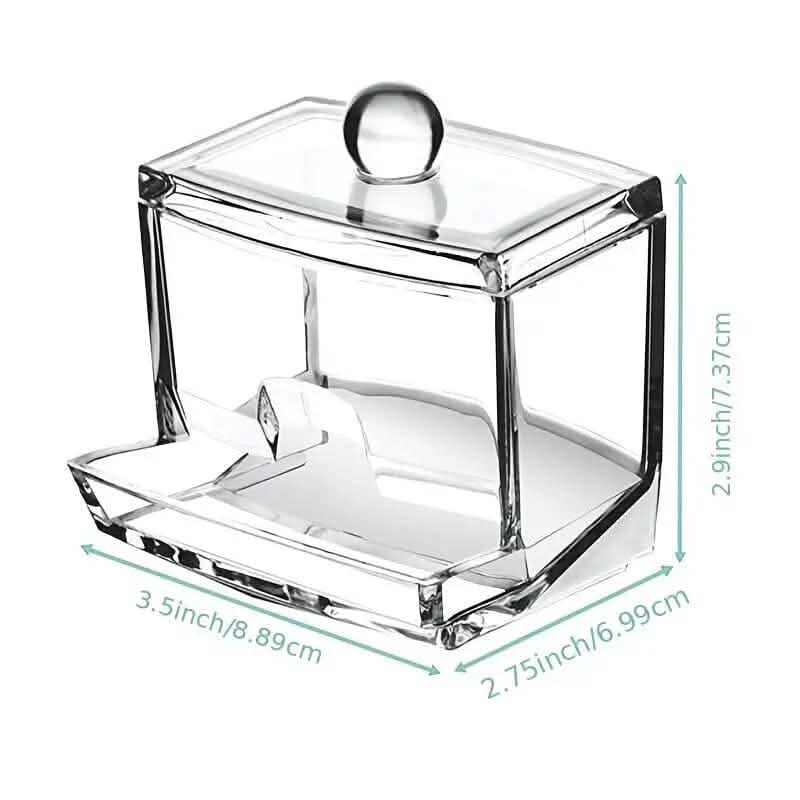 Cotton Swab Holder Cotton Ball Dispenser Organizer Clear  Storage Containers 2