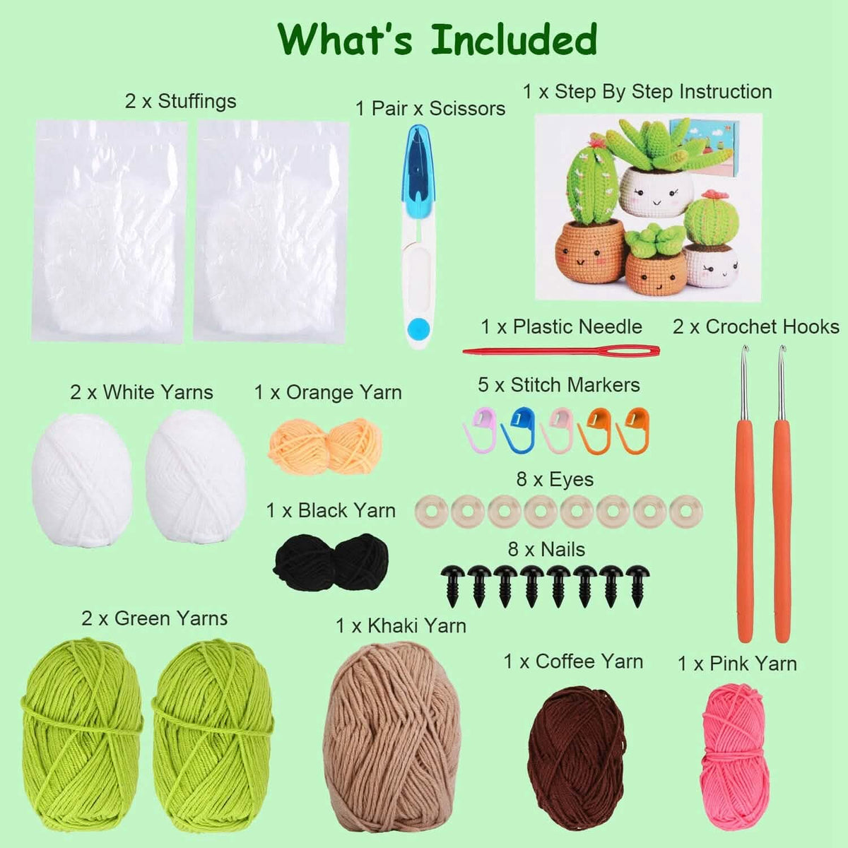 Crochet Kit for Beginners DIY Knitting Supplies 7