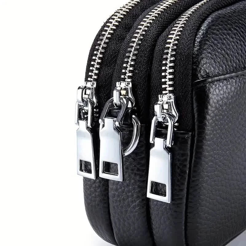 Crossbody Bags for Women Small Genuine Leather Shoulder Purse Cross Body Bag with Triple Top Zipper Adjustable Strap 4