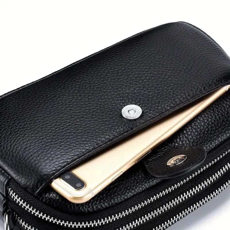 Crossbody Bags for Women Small Genuine Leather Shoulder Purse Cross Body Bag with Triple Top Zipper Adjustable Strap 5
