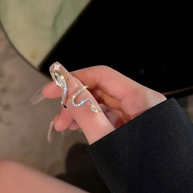 Cubic Zirconia Wrapped Small Snake Opening Adjustable Ring 5