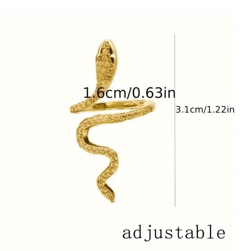 Cubic Zirconia Wrapped Small Snake Opening Adjustable Ring 3