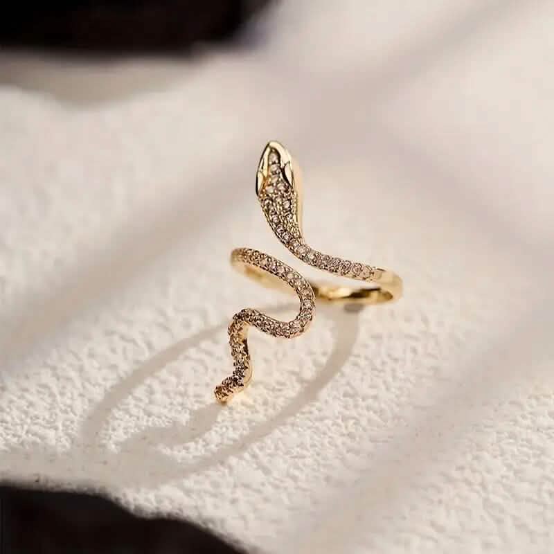Cubic Zirconia Wrapped Small Snake Opening Adjustable Ring 7