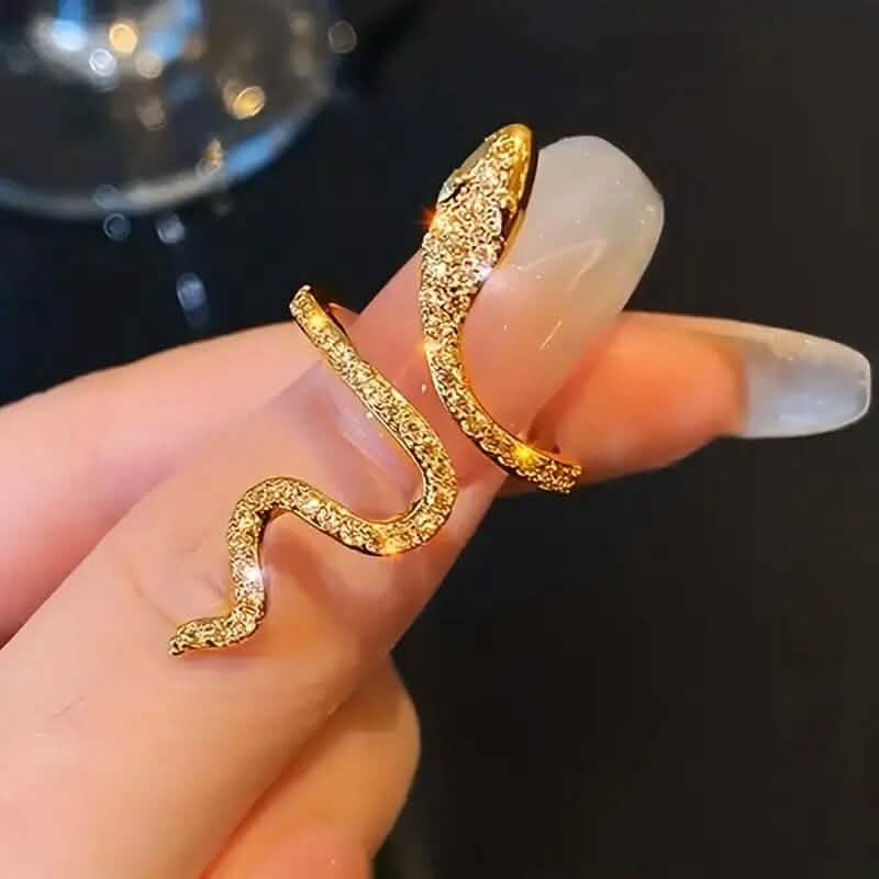 Cubic Zirconia Wrapped Small Snake Opening Adjustable Ring 2
