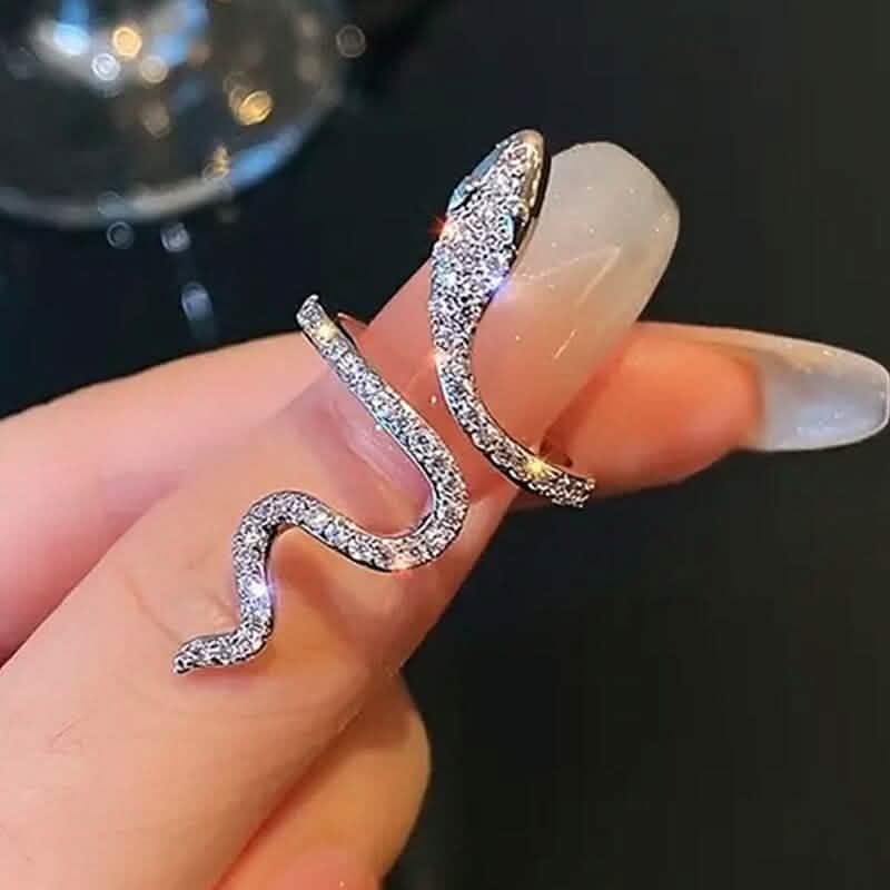 Cubic Zirconia Wrapped Small Snake Opening Adjustable Ring 1