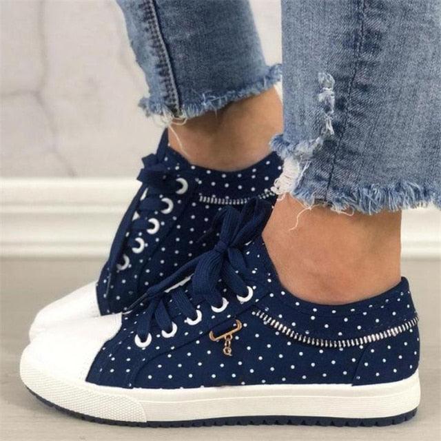 Cute Blue Women Fashion Shoes  Summer Casual Design Lace Breathable Platform Flat Woman Sneakers Walking Lace-up Comfortable Walking Footwear Fashion Sneakers 1