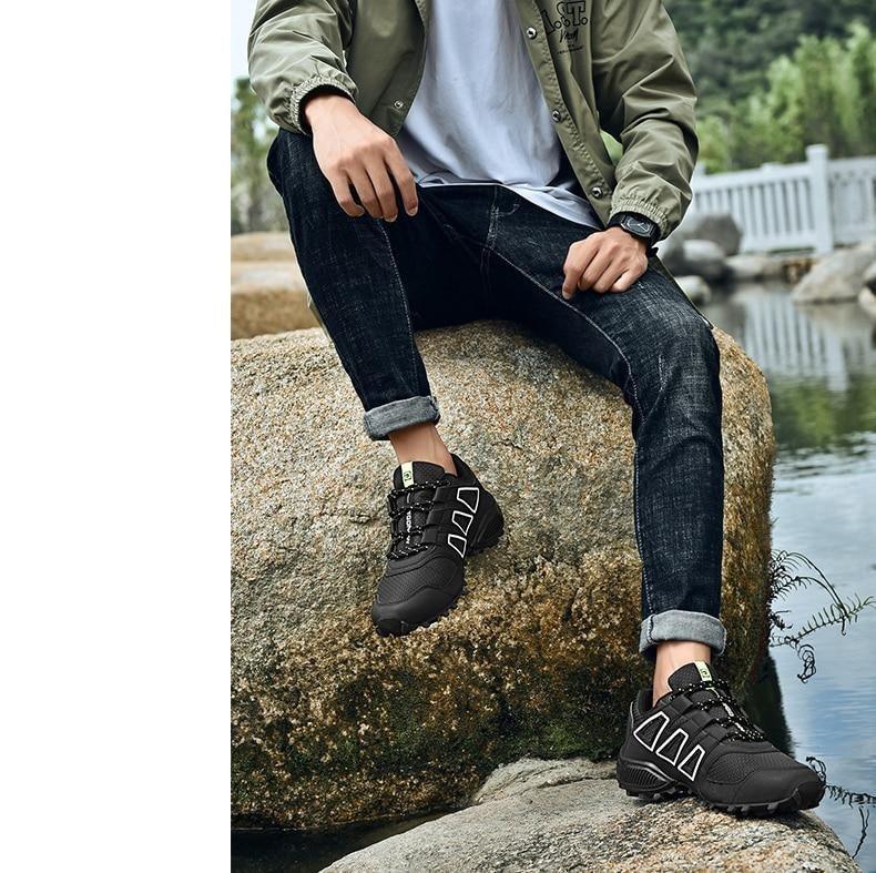 Cycling Mens Waterproof Outdoor Hiking Sneakers Men's Trail Running Shoes Fashion Hiking Sneakers For Men Tennis Cross Training Shoe Mens Casual Outdoor Walking Workout Footwear 12