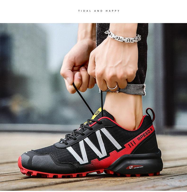 Cycling Mens Waterproof Outdoor Hiking Sneakers Men's Trail Running Shoes Fashion Hiking Sneakers For Men Tennis Cross Training Shoe Mens Casual Outdoor Walking Workout Footwear 32