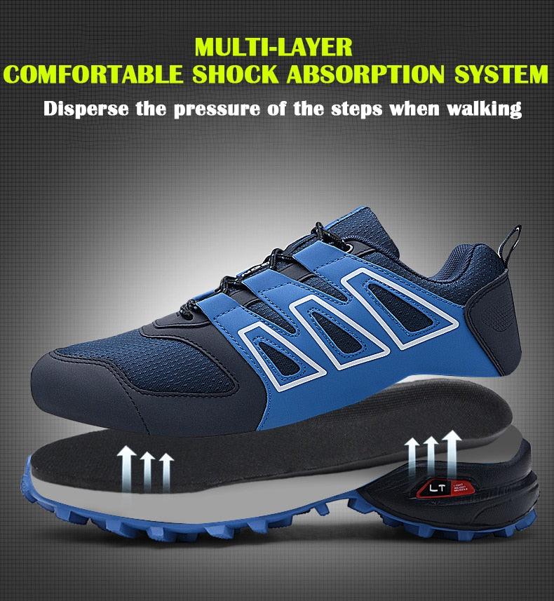 Cycling Mens Waterproof Outdoor Hiking Sneakers Men's Trail Running Shoes Fashion Hiking Sneakers For Men Tennis Cross Training Shoe Mens Casual Outdoor Walking Workout Footwear 8