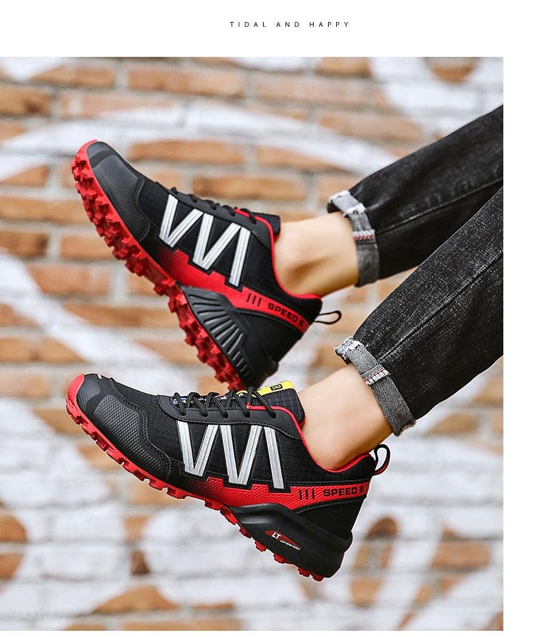 Cycling Mens Waterproof Outdoor Hiking Sneakers Men's Trail Running Shoes Fashion Hiking Sneakers For Men Tennis Cross Training Shoe Mens Casual Outdoor Walking Workout Footwear 5