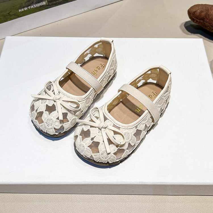 French Gentle Flat Mesh Single Shoe For Women In Summer Fairy Style With Skirt Lace Mary Jane Children's Sandals 2