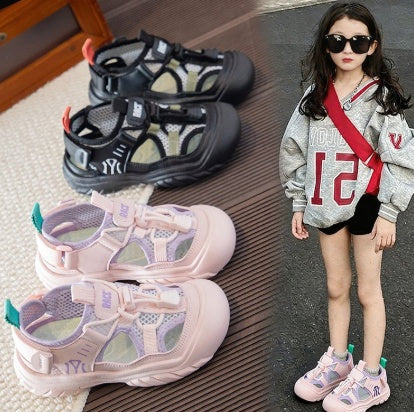 2026 Summer New Kids Sports Sandals, Boys Anti-slip Toe-protection Sandals, Girls Hollow Out Breathable Beach Shoes 3