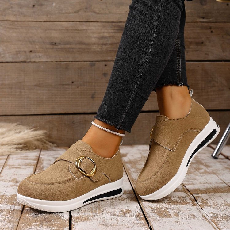Solid-color Front-laced Casual Slip-on Womens Shoes 7