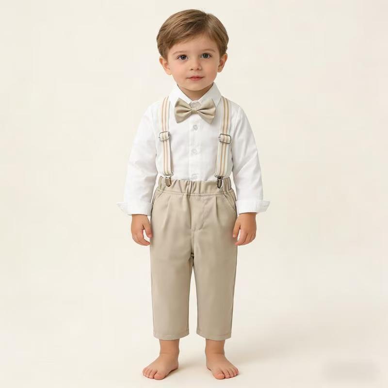 AutumnWinter British-style Boys Suspender Pants Set 1