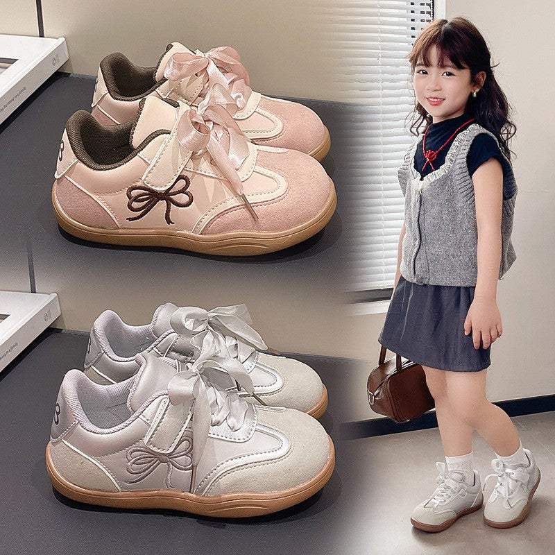 2026 Spring Autumn New Kids Skate Shoes, Breathable German Trainers, Fashion Bow Casual Sneakers For Little & Big Girls 2