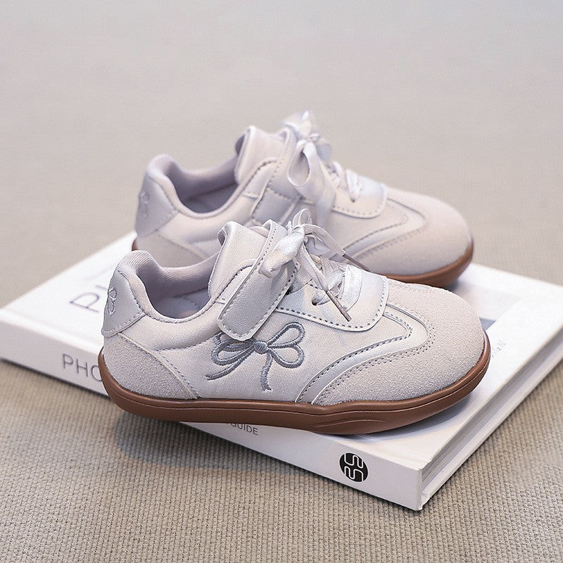 2026 Spring Autumn New Kids Skate Shoes, Breathable German Trainers, Fashion Bow Casual Sneakers For Little & Big Girls 7