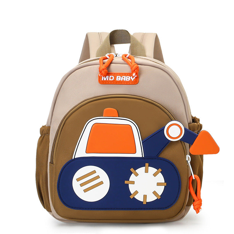 Cute Childrens Backpack Early Education Little Excavator Casual Shoulder Bag 8