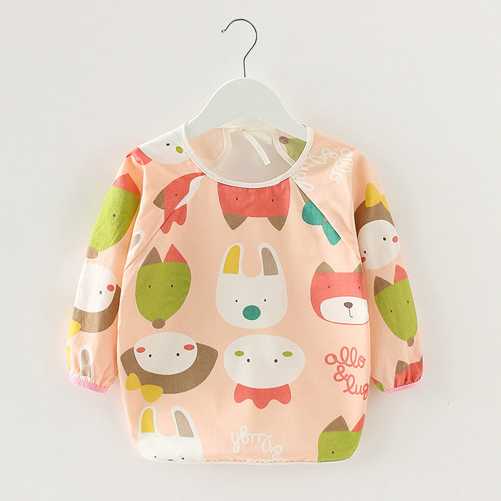 Baby Dinner Coverall Bib Spring And Autumn Long Sleeve Apron 15