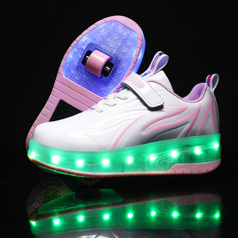 Children's Rechargeable Two-wheel LED Light-up Shoes 8