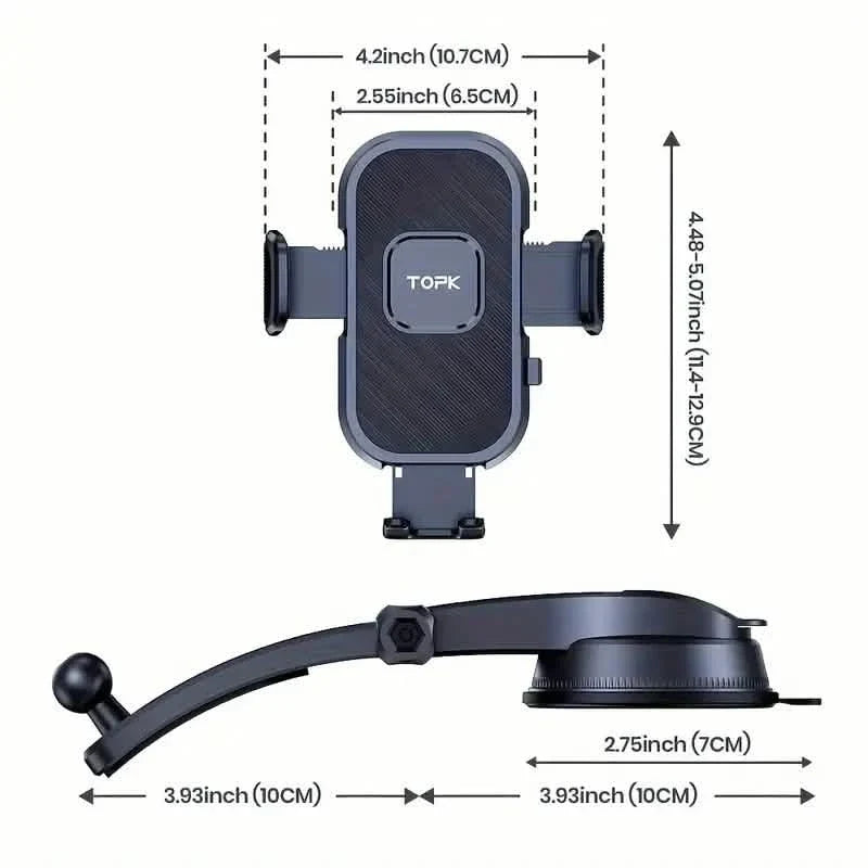 TOPK D38C Car Phone Holder – Adjustable Dashboard Mount 2