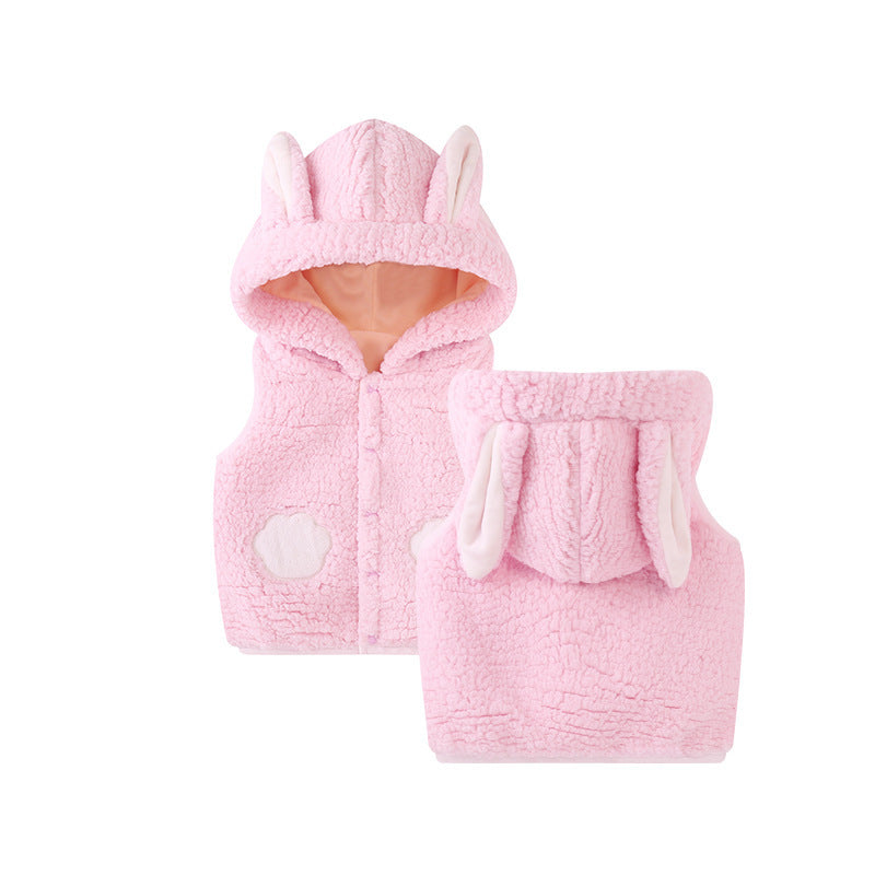 Children's Waistcoat Thickened Baby Girl Vest Waistcoat And Hooded Jacket To Keep Warm 6