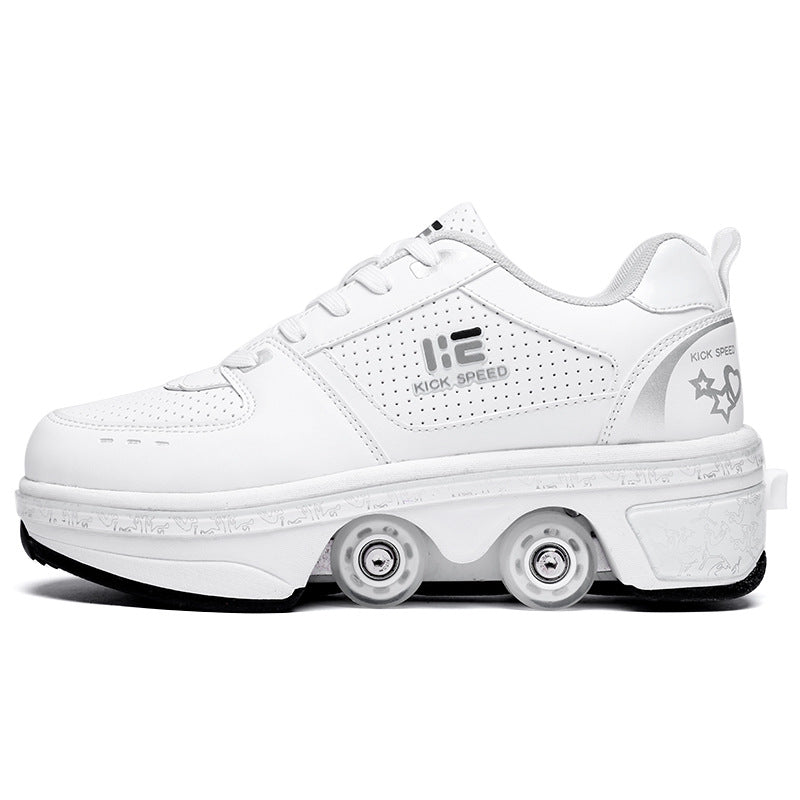 Good Product Dual-purpose Roller Skates, Deformed Shoes, Double Row Roller Skates 7