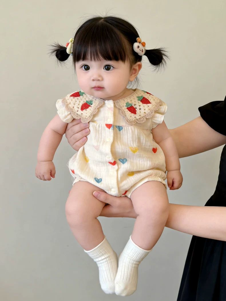 Summer Cotton Breathable Baby Onesie 2