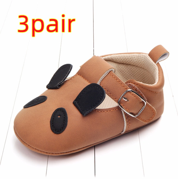 Spring and autumn cartoon animal baby shoes matte leather non-slip soft bottom baby shoes wholesale 0884 22