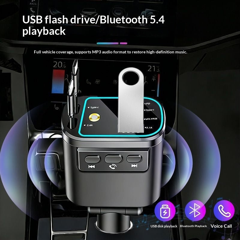 240W Car Bluetooth Fast-Charging Charger With Retractable Cable 2
