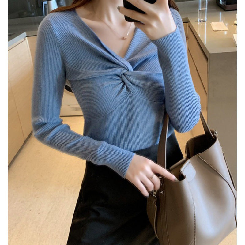 Autumn And Winter Clothing New Kinked Design Slim-fit Cashmere Knitwear For Women 2