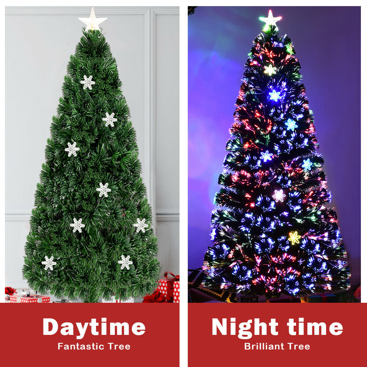 LED Optic Artificial Christmas Tree with Snowflakes 6