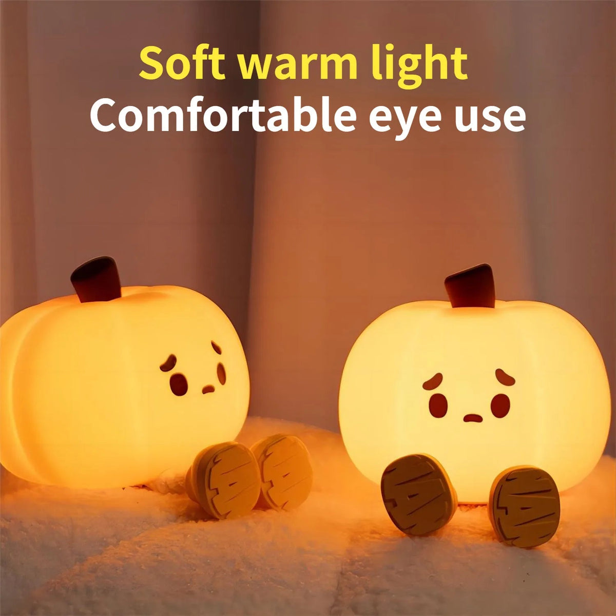 Home Decor Halloween Pumpkin Night Light Cute Soft Silicone Lamp Touch  Dimmable Rechargeable Bedside Decor Light Kids Gifts Halloween Decorations 6
