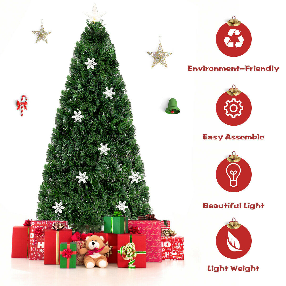 LED Optic Artificial Christmas Tree with Snowflakes 7