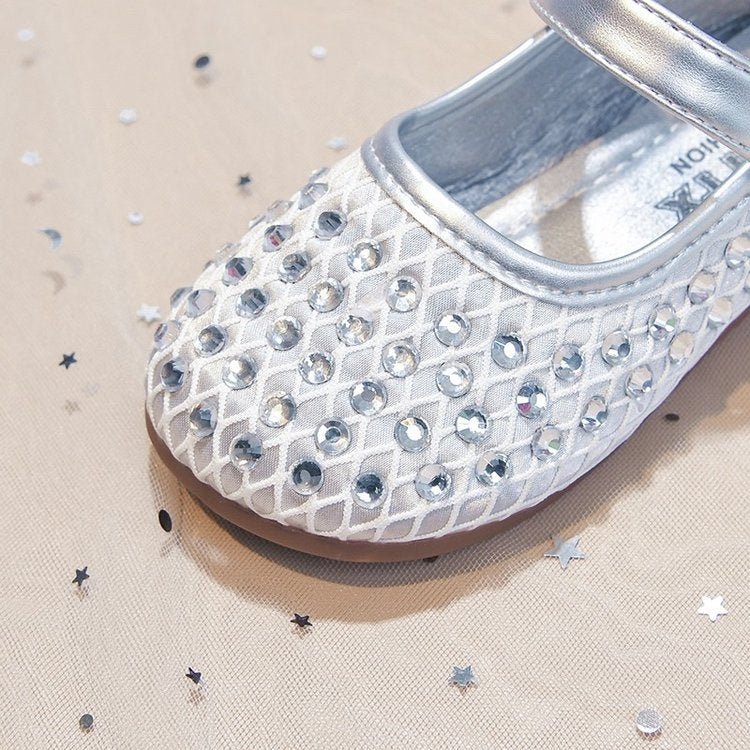 2026 Spring & Summer New Arrivals, Girls Fashion Rhinestone Leather Shoes, Korean Style Princess Versatile Comfortable Casual Sandals, Wholesale Available 4