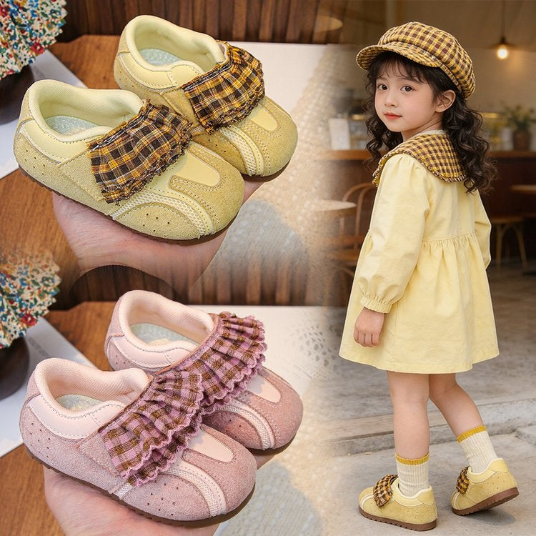 2026 Spring And Autumn New Arrival Girls' Sneakers, Soft Non-slip Breathable Casual Running Shoes, Stylish Versatile Kids' Retro Sport Shoes 1