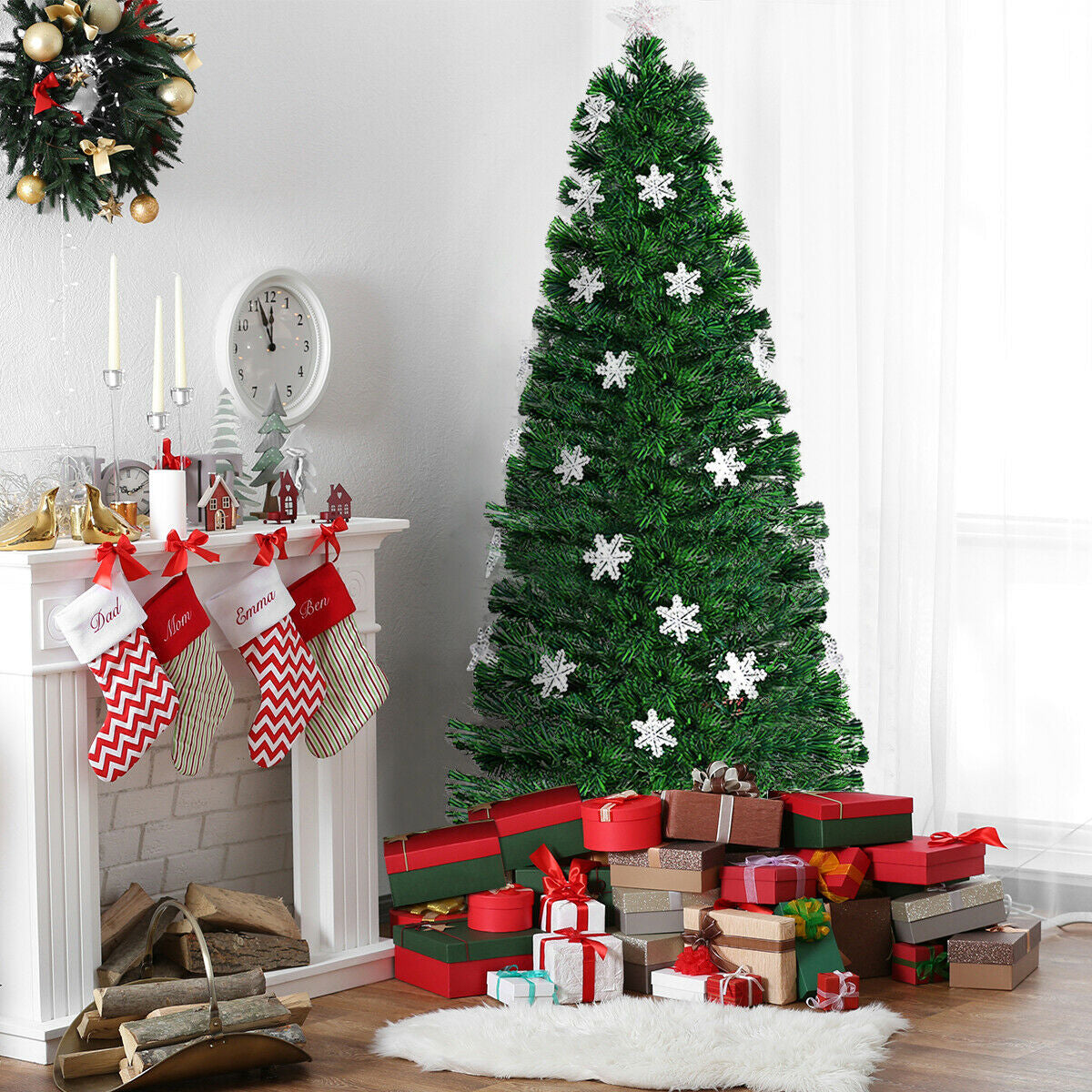LED Optic Artificial Christmas Tree with Snowflakes 1